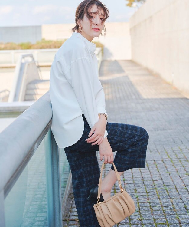 Tiaclasse 【安田美沙子さん着用・2WAY】ギャザーワンハンドルバッグ ベージュ