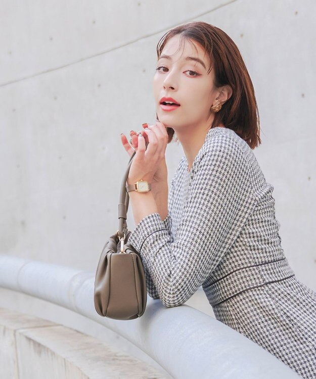 Tiaclasse 【安田美沙子さん着用・2WAY】ギャザーワンハンドルバッグ モカ