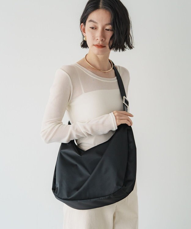 russet ラウンドビッグショルダーバッグ(CE-1292) Black2（シルバー金具）