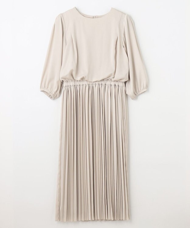 ANY L 【ウエストゴム】プリーツワンピース ベージュ