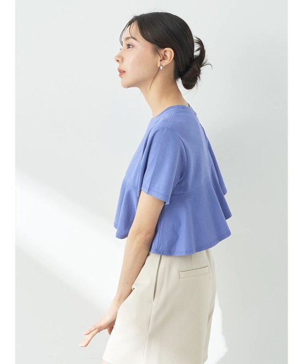 earth music&ecology フロントフリルプルオーバー Blue