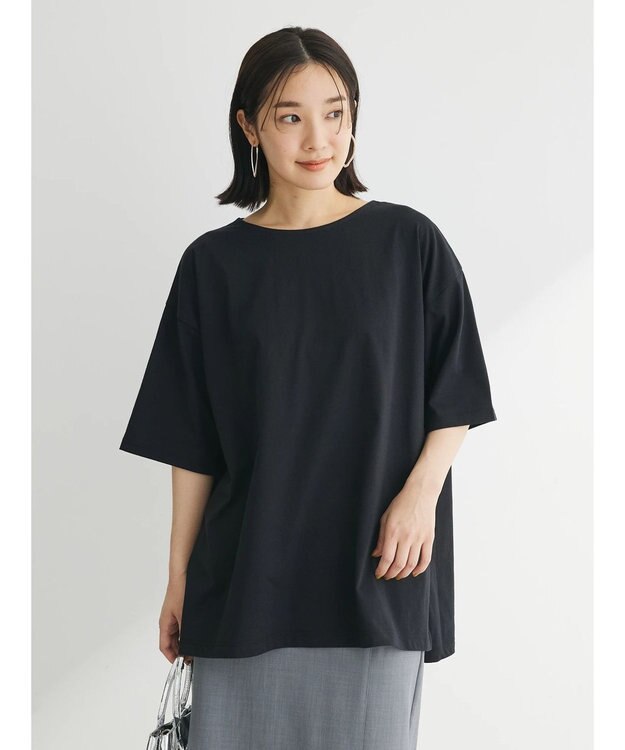 Green Parks 冷っとすずやか　バックカシュクールチュニック Black