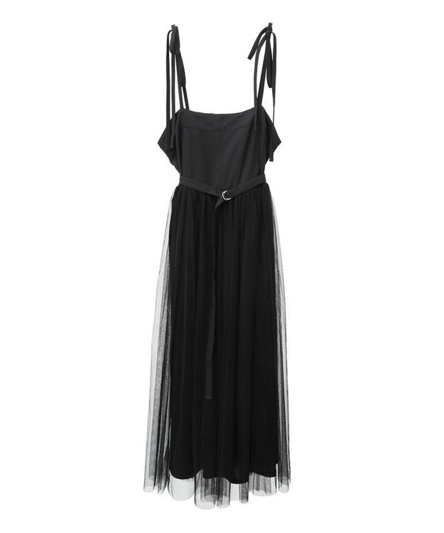 Green Parks ・ＥＬＥＮＣＡＲＥ　ＤＵＥ　チュールドッキングワンピ Black