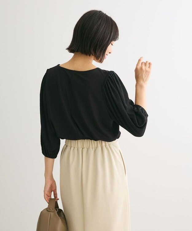 Green Parks 袖表面ドッキングカットプルオーバー Black