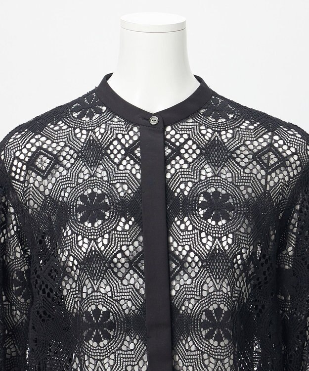 23区 【GOLD LABEL】モチーフレース シャツ ブラウス ブラック系