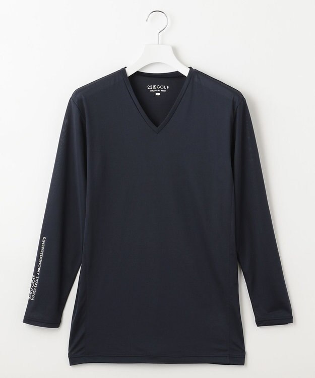 23区GOLF 【MEN】【吸水速乾・UVケア】３０ｄインナー Vネックカットソー ネイビー系