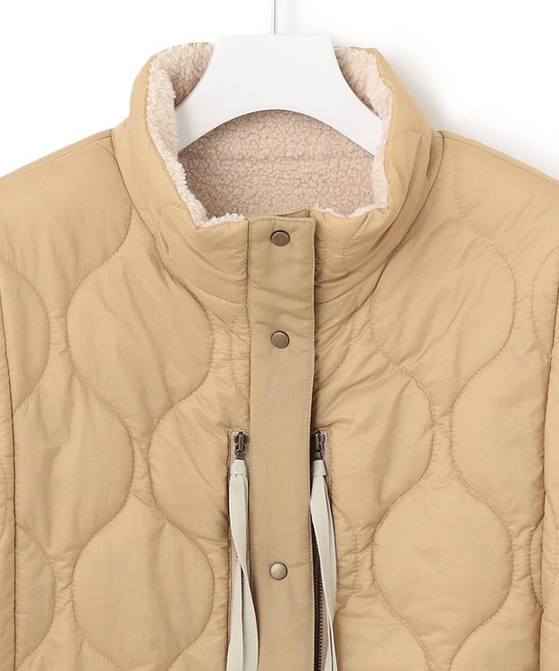 J.PRESS YORK STREET 【WOMEN】ロングキルトリバーシブルコート ベージュ系