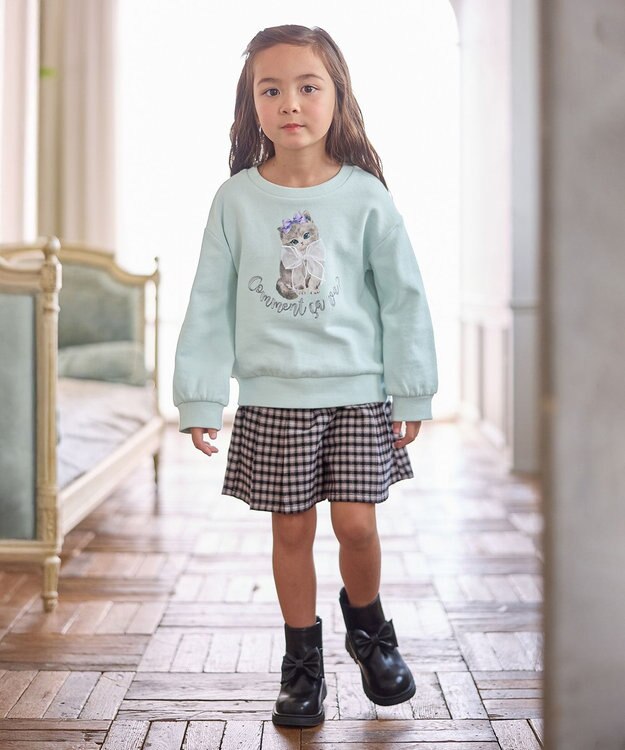 ANY KIDS ネコプリント トレーニャー ミント