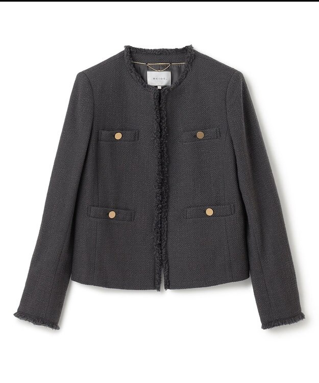 BEIGE， 【S-size】CAMBON / ツイードジャケット C.Gray