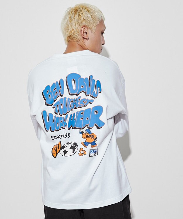 WEGO 【ユニセックス着用ITEM】別注ベンデイビスプランプロゴT（LS） ホワイト