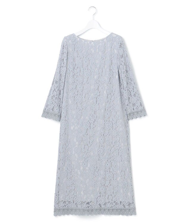 23区 L 【APPLAUDIR】モールフラワーレース ドレス サックスブルー系