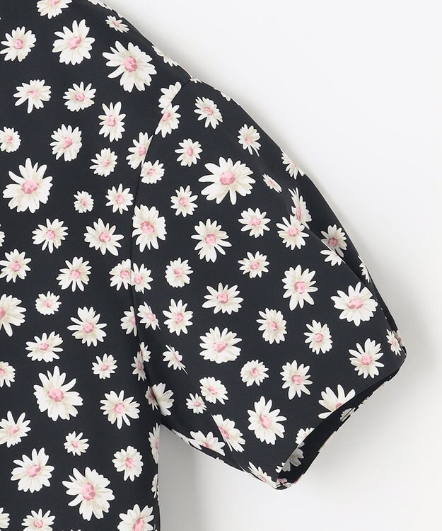 組曲 S 【組曲×setsuko sagittaire】ハイカウントストレッチプリント ブラウス ブラック系6