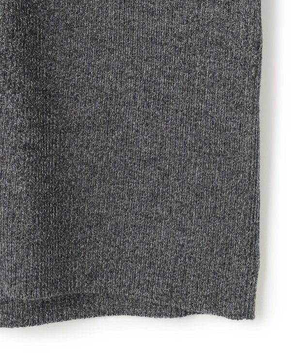 ICB L 【洗える】 エクストラファインメリノリブ Vネックカーディガン グレーラメ系