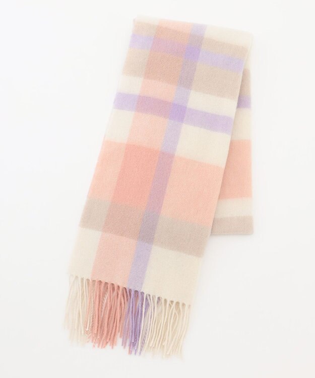 ANY SIS ウールニュアンス ストール ピンクチェック系