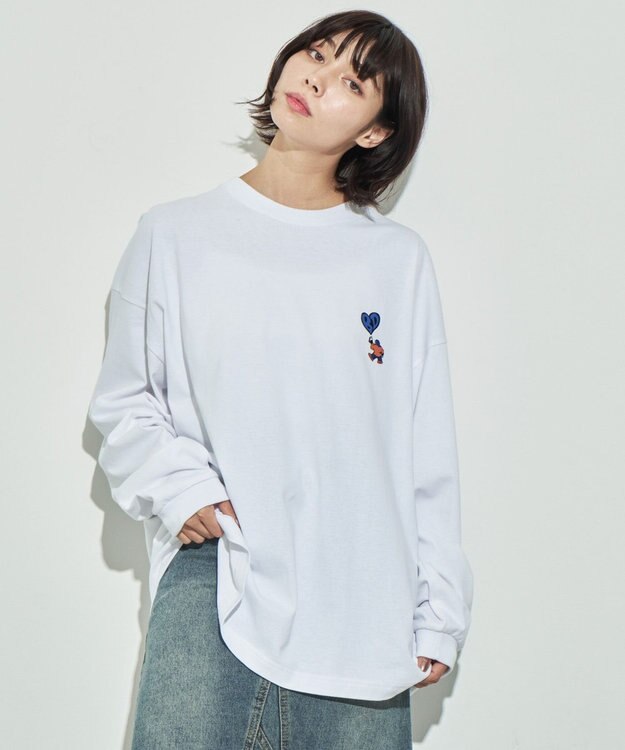 WEGO 【ユニセックス着用ITEM】別注ベンデイビスプランプロゴT（LS） ホワイト