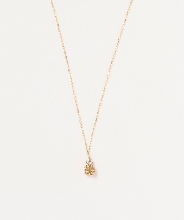 Phoebe 【K10】ジュエルラックネックレス　シトリン/11月誕生石/天然石/全長:40cm ゴールド