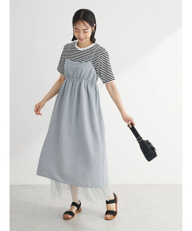 Green Parks ２ＷＡＹラメチュールキャミワンピース Gray