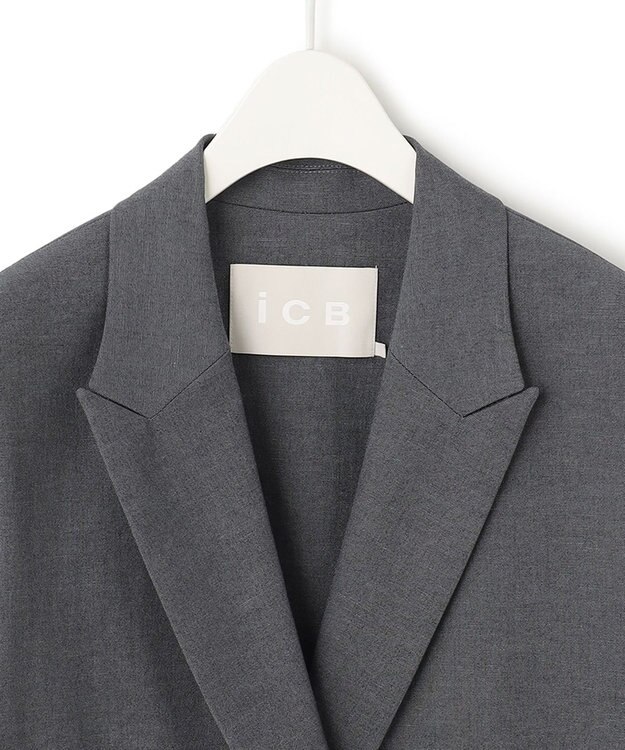 ICB 【セットアップ対応・洗える】 LooseWeave ロングジレ チャコール系