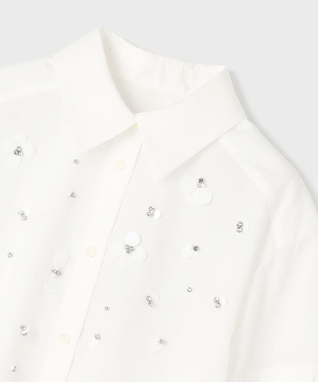 GRACE CONTINENTAL ビジューシャツ ホワイト