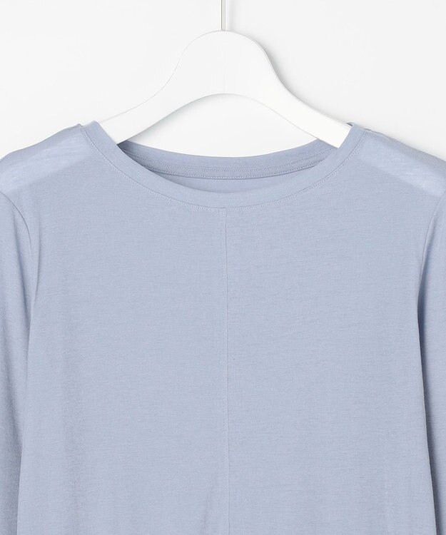 J.PRESS LADIES 【WEB限定】シアーストレッチフライス クルーネック シアー カットソー 【WEB限定】サックス系