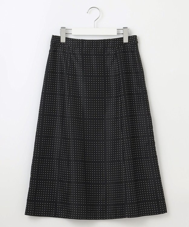 J.PRESS LADIES L 【洗える】ブロックドットプリント フレアー スカート ネイビー系5
