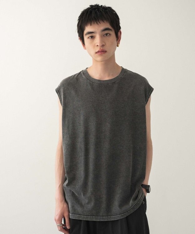 WEGO 【ユニセックス着用ITEM/MLサイズ展開/綿100%】スリーブレスコットンT ブラックその他