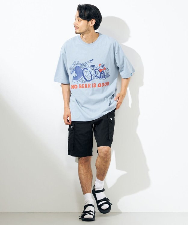 SHARE PARK MENS 【UNISEX】UVカット アートコラボTシャツ〈BEAR〉 サックスブルー