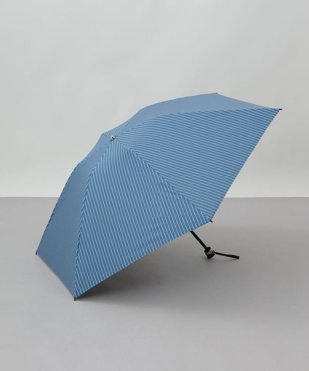 AURORA 【WEB限定】 ストライプ晴雨兼用傘（折りたたみ傘） サックス
