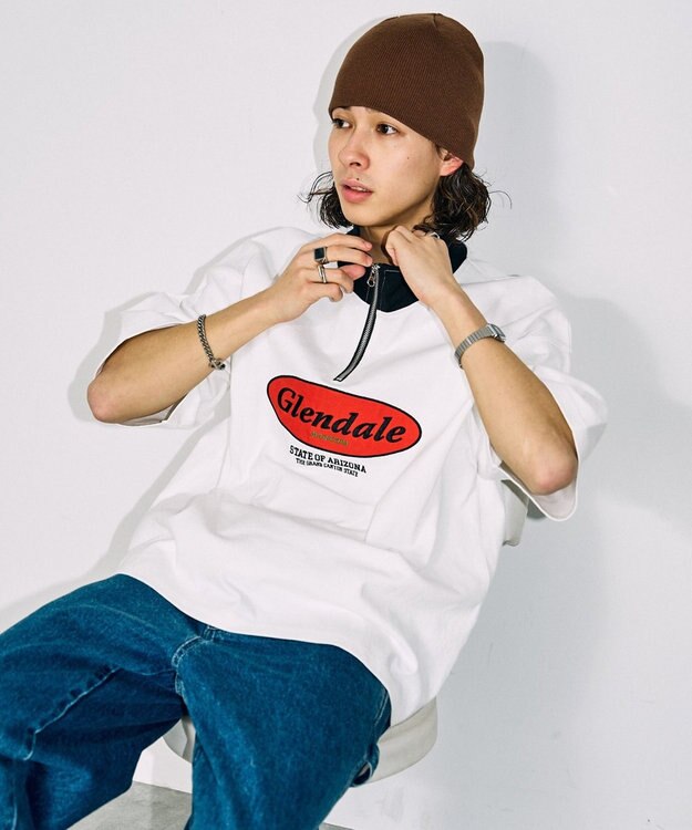 WEGO ヘビーウエイトサークルロゴハーフZIPT（S） ホワイト