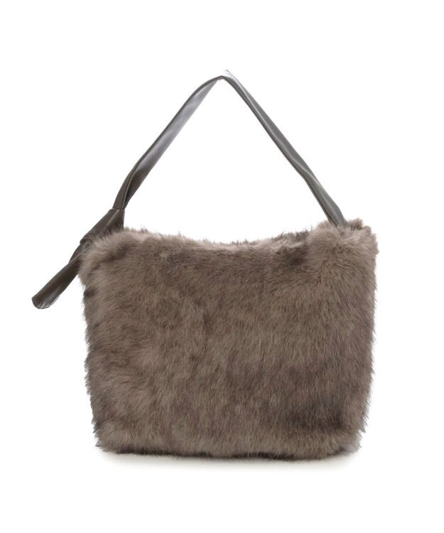 UNBILLION カシュカシュ cachecache / リボンワンハンドルエコファービッグバッグ ブラウン