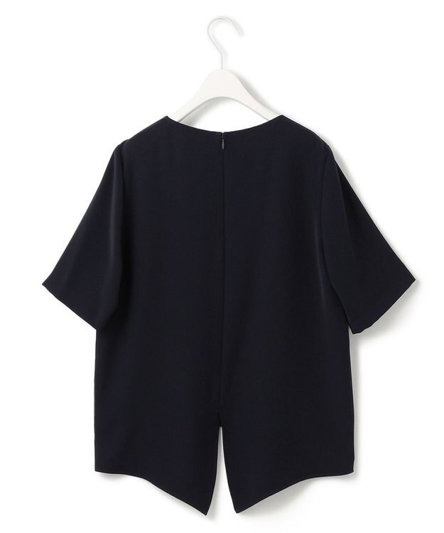 ICB L 【UVカット・防シワ・洗える】ライトダブルクロス Tブラウス ネイビー系