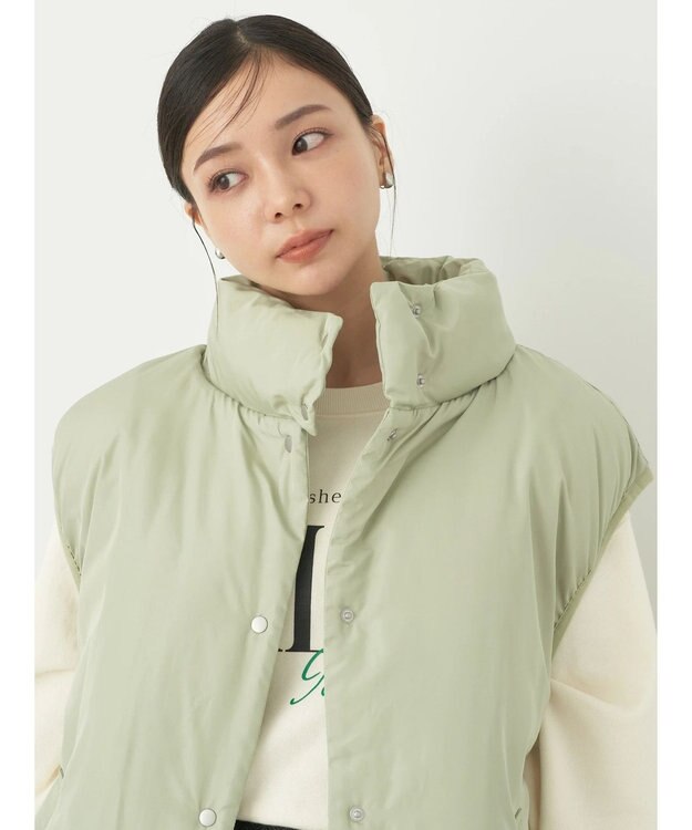 earth music&ecology パファーベスト Light Green