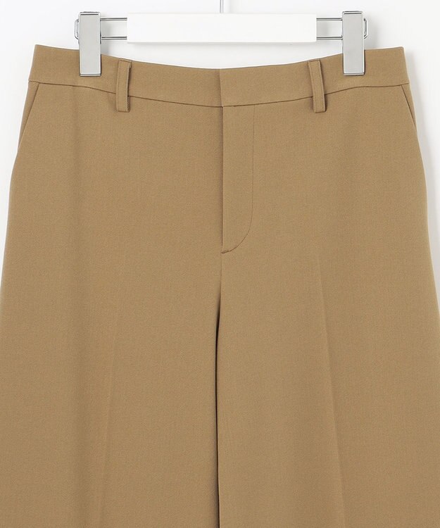 自由区 L 【WEB限定カラーあり/洗える/撥水加工】TRギャバ ワイドクロップドパンツ キャメル系