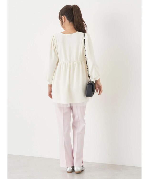 earth music&ecology チュールドッキングチュニック Ivory