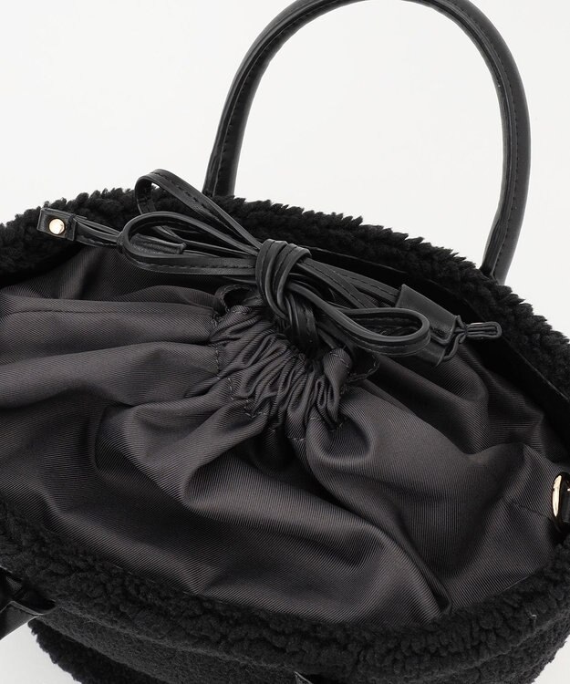 LA BAGAGERIE エコファー　バケツハンドバッグ ブラック