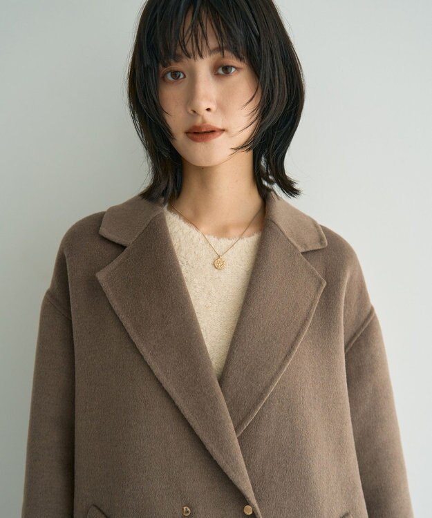 YECCA VECCA ウールMIXリバーミドル丈コート Dark Beige