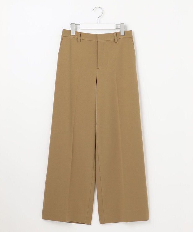 自由区 L 【WEB限定カラーあり/洗える/撥水加工】TRギャバ ワイドクロップドパンツ キャメル系