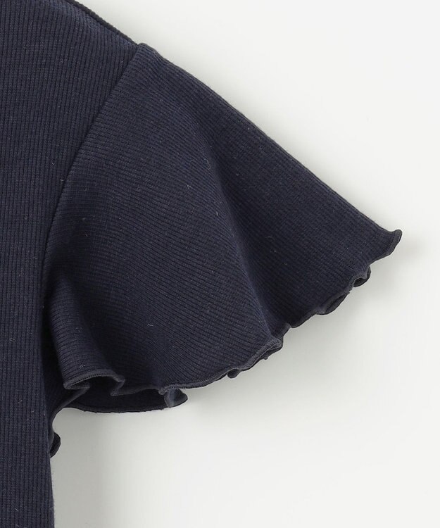 ANY KIDS 刺繍 チュール ワンピース ネイビー