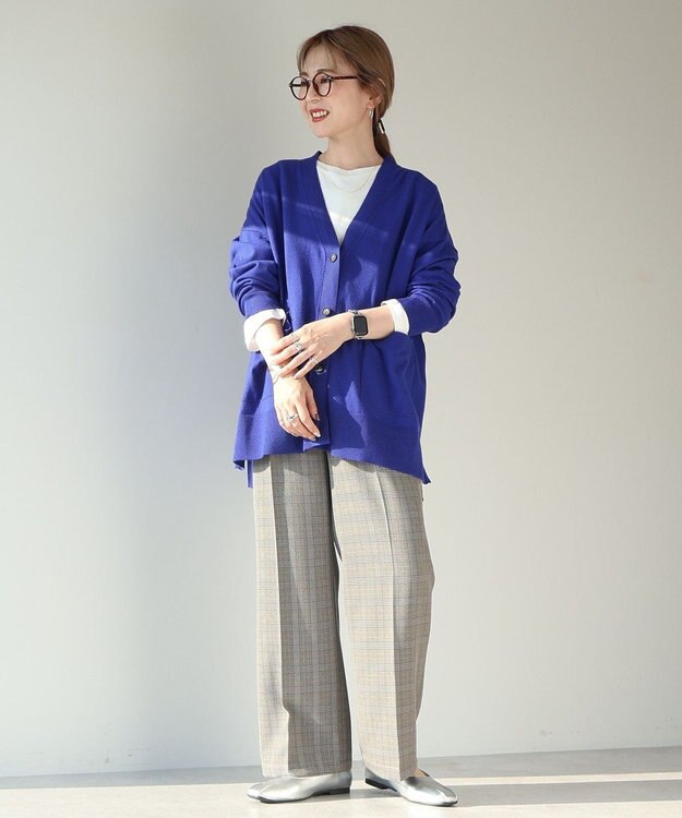 AMERICAN HOLIC バイパチＶネックワイドニットカーディガン Blue