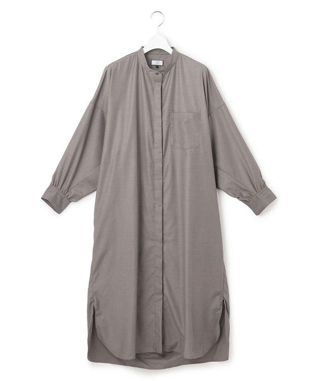 J.PRESS YORK STREET 【WOMEN】バックドレープ シャツワンピース グレー系