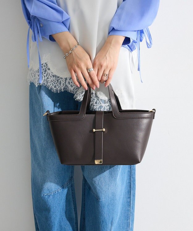 Green Parks 【２ＷＡＹ】ベルトミニトートバッグ Dark Brown