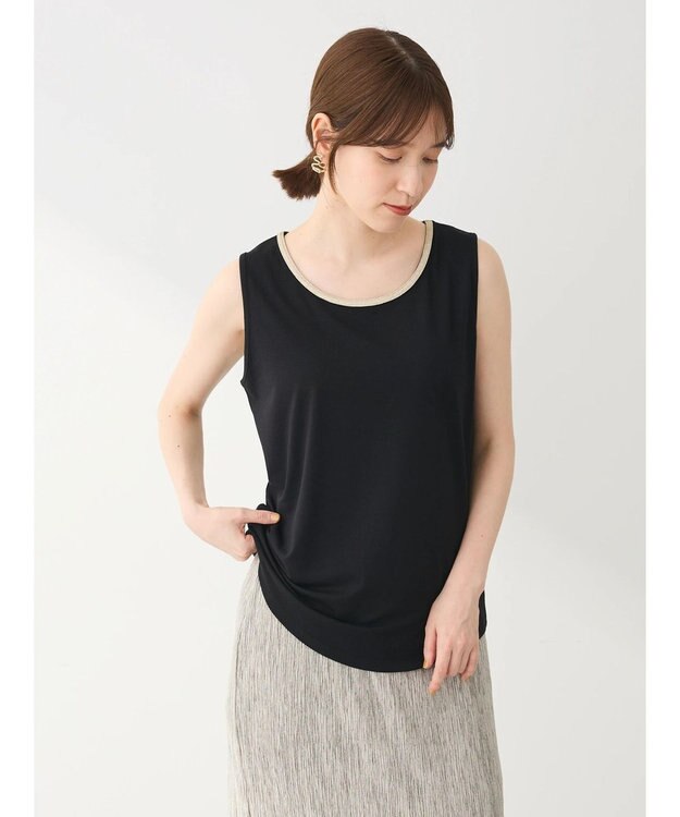 Green Parks ビジューテープタンクトップ Black