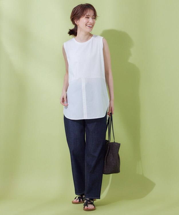 ANY レイヤード布帛ドッキングタンクトップ オフ