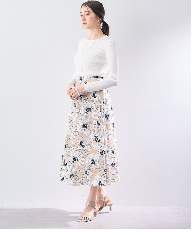 YECCA VECCA 袖口シアーリブニット Off White