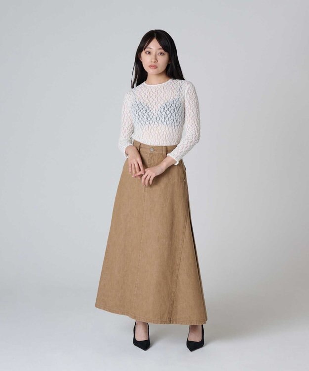Ripo trenta anni BIAS FLAIRE SK フレアデニムスカート BEIGE