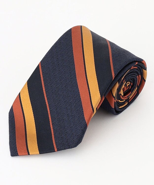 J.PRESS MEN ライトウェイトウールシルク レジメンタル ネクタイ ネイビー系2