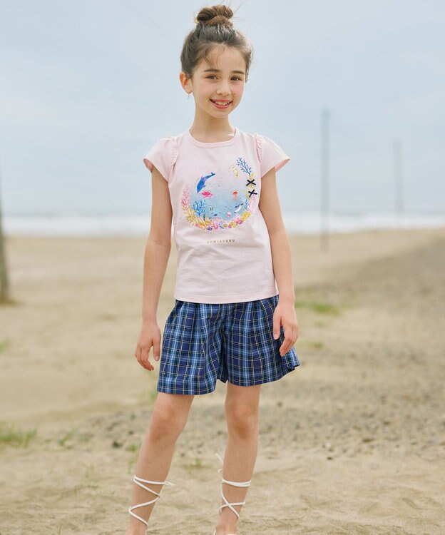 組曲 KIDS 【110-140㎝】チェック ショートパンツ ネイビー系5