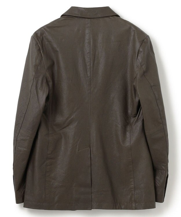 JOSEPH HOMME 新素材【シャツ感覚で羽織れる軽さ】シュリンクエアレザー　ジャケット ダークグリーン系