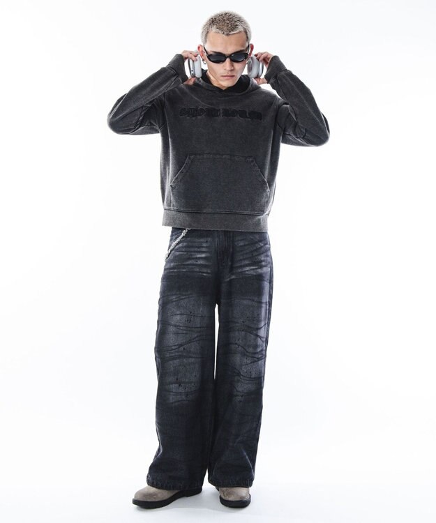 WEGO 【ユニセックス着用ITEM】コンパクトフィットロゴプルパーカー ブラックその他