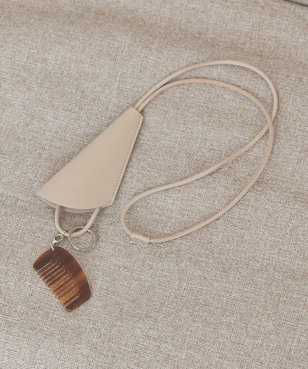 AMERICAN HOLIC コーム付きネックレスキーチャーム Gray Beige